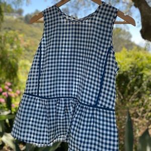 J Crew Gingham Peplum Top